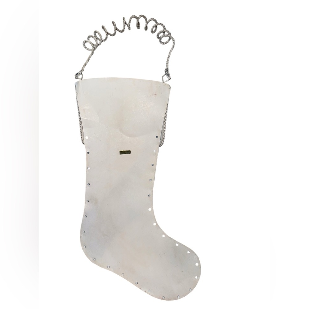 Vintage Style Embossed Metal Christmas Stocking - Picture 2 of 3